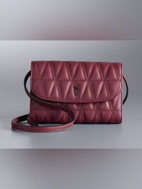 Simply Vera - Vera Wang Quilted Crossbody Bag in Burgundy